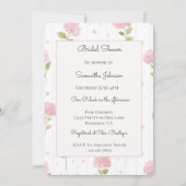 Invitation Jolies Fleurs d'Hydrangea Roses Mariage (Devant)