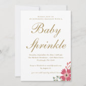 Invitation Jolies fleurs et pinte verte saupoudrer bébé (Devant)