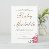 Invitation Jolies fleurs et pinte verte saupoudrer bébé (Debout devant)