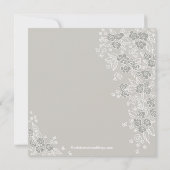 Invitation Jolies fleurs Fête de l'mariée gris moderne (Dos)