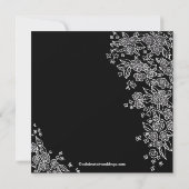 Invitation Jolies fleurs Fête de l'mariée moderne en noir et  (Dos)