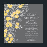 Invitation Jolies fleurs Fête des mariées moderne gris et jau<br><div class="desc">Invitation à la douche nuptiale aux fleurs modernes avec jolies et dainty fleurs jaunes sur un arrière - plan chic et élégant gris fusain. Retournez notre invitation de wedding shower fantaisiste et amusant pour trouver un retour correspondant pour une touche spéciale supplémentaire. Idéal pour une douche nuptiale printanière fleurie, douche...</div>