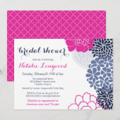 Invitation Jolies fleurs florales, bébé ou Fête des mariées (Devant / Derrière)