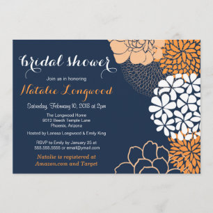 Invitation Jolies fleurs florales, bébé ou Fête des mariées