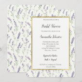 Invitation Jolies Fleurs Lavande Blanches Mariage (Devant / Derrière)