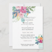 Invitation Jolies Fleurs Mariage de Masse Nuptiale Catholique (Devant)