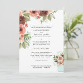 Invitation Jolies Fleurs Mariage de Masse Nuptiale Catholique (Debout devant)
