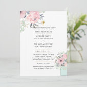 Invitation Jolies Fleurs Mariage de Masse Nuptiale Catholique (Debout devant)