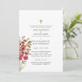 Invitation Jolies Fleurs Mariage de Masse Nuptiale Catholique (Debout devant)