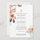 Invitation Jolies Fleurs Mariage de Masse Nuptiale Catholique (Devant)