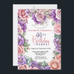 Invitation Jolies fleurs roses et violettes 99e anniversaire<br><div class="desc">Jolie couleur crayon rose Roses et violet Petunia Floral 99e Anniversaire Invitation Pour Femmes. Il Est Facile De Modifier L'Exemple De Texte En Cliquant Sur Personnaliser. Cliquez Sur Personnaliser/Modifier Avec L'Outil De Création Pour Modifier Le Type De Police, La Couleur De Police, La Taille De Police, Ou Pour Ajouter/Supprimer/Modifier Le...</div>