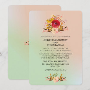 Invitation Jolies Fleurs Sauvages Florales en Aquarelle de Ma