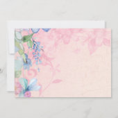 Invitation Jolies Fleurs Sauvages Rose et Bleu RSVP (Dos)