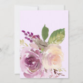 Invitation Jolies fleurs violettes | Dîner de répétition (Dos)