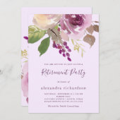 Invitation Jolies fleurs violettes | Retraite (Devant / Derrière)