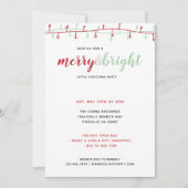 Invitation Jolies Guirlandes de Noël Rouges et Vertes Dessiné (Devant)