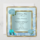 Invitation Jolies Hydrangeas Saphyr Escarpins Floraux Anniver (Dos)