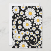Invitation Jolies marguerites blanches sur fond noir (Dos)