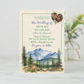 Invitation Jolies montagnes et Mariage Modèle photo (Debout devant)