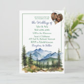 Invitation Jolies montagnes et Mariage Modèle photo (Debout devant)