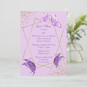 Invitation Jolies papillons, Parties scintillant & Confetti A (Debout devant)