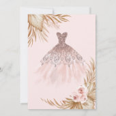Invitation Jolies Parties scintillant, Robe, Pampas, Rose Swe (Dos)