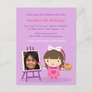 Invitation Jolies Peintures Artisanat Fête d'Anniversaire Pho