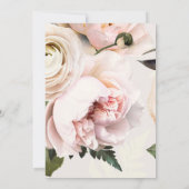 Invitation Jolies roses roses et fougères roses avec or | Bap (Dos)