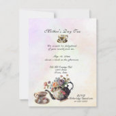 Invitation Jolies Tasses à Thé, Fête des Mères Brunch de Mari (Devant)