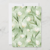 Invitation Jolies Tulipes Blanches Vertes Shower de Mariée (Dos)