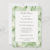 Invitation Jolies Tulipes Blanches Vertes Shower de Mariée (Devant)