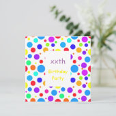 Invitation Jolies zones multicolores Anniversaire (Debout devant)