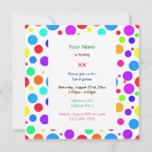 Invitation Jolies zones multicolores Anniversaire (Dos)
