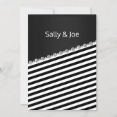 Invitation JOLIMENT NOIR STRIPE Mariage Gris (Devant)