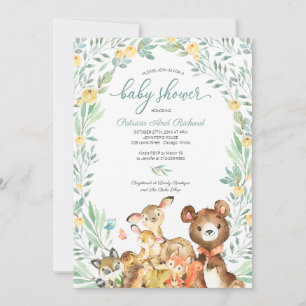 Invitation Jolis Animaux de la Forêt Baby Shower