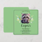 Invitation Jolis animaux de la forêt de raton laveur amis de (Devant / Derrière)