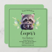 Invitation Jolis animaux de la forêt ratons laveurs amis de l (Devant / Derrière)