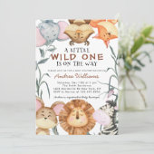 Invitation Jolis Animaux Sauvages Safari Jungle (Debout devant)