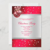 Invitation Jolis Babillards & Perles d'Argent Fuchsia Noël (Devant)