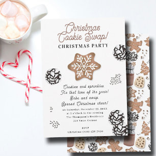 Invitation Jolis biscuits de Noël Cuisine de fêtes Échange de
