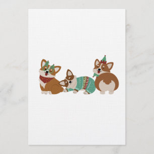 Invitation Jolis chiens Corgi drôles Noël 2025