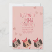 Invitation Jolis chiens d'anniversaire pour la Saint-Valentin (Devant)