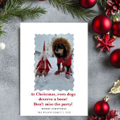 Invitation Jolis chiens drôles souhaitant un joyeux Noël sur