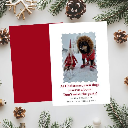 Invitation Jolis chiens drôles souhaitant un joyeux Noël sur