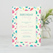 Invitation Jolis Coquillages Colorés Motif Beige (Debout devant)