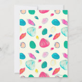 Invitation Jolis Coquillages Colorés Motif Beige (Dos)