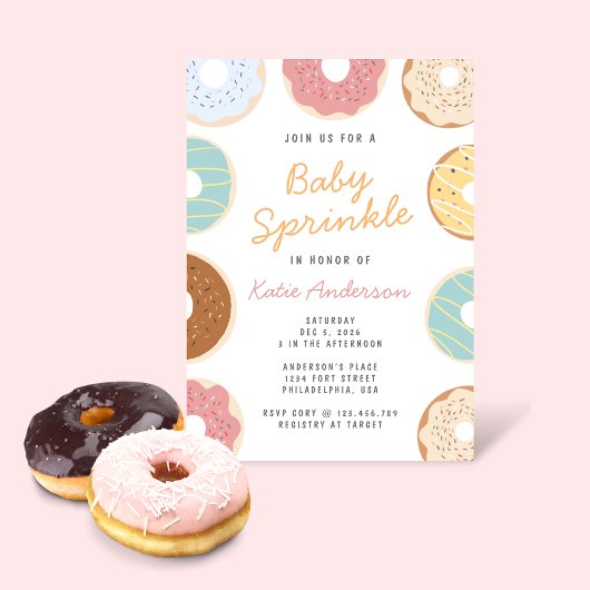 Invitation Jolis gâteaux pastel Bébé Sprinkle