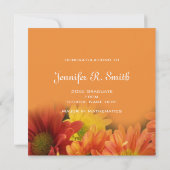 Invitation jolis marguerites oranges (Dos)