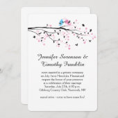 Invitation Jolis Mariés Fleurs et Papillons de Réception (Devant / Derrière)