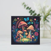 Invitation Jolis mignons champignons magiques (Debout devant)